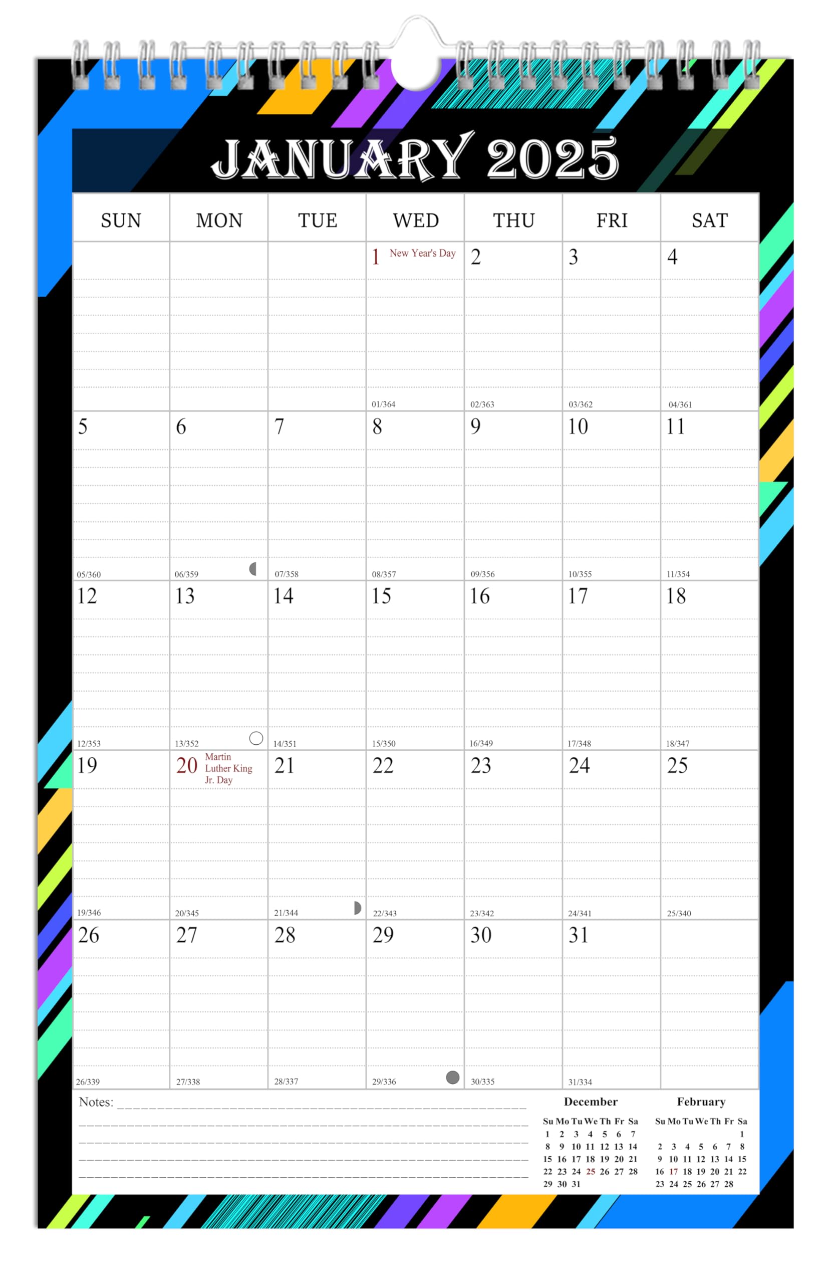 2025 Spiral-Bound Wall Calendar - 12 Month Large Planner 11
