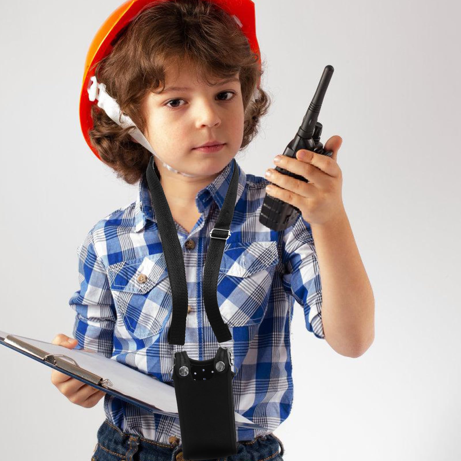 ULTECHNOVO Heavy Duty Leather Walkie Talkie Case - Durable Radio Holder Shell for Outdoor, Construction & Emergency Use
