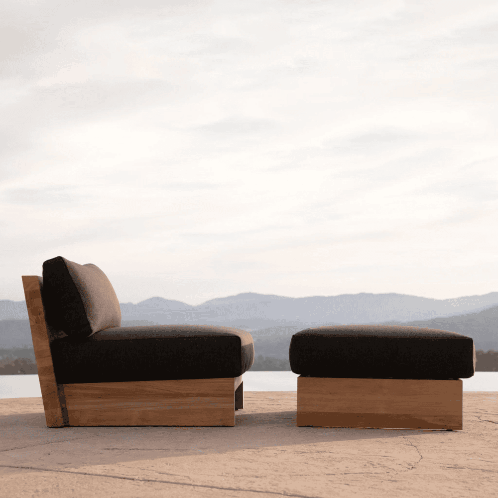 **Catalina Outdoor Ottoman - Waterproof & Weather-Resistant Patio Furniture with Storage - Perfect for Garden, Deck, and Poolside Relaxation**