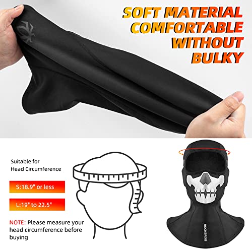 ROCKBROS Balaclava Ski Mask for Women & Men - Cold Weather Full Face Mask for Skiing, Cycling, Motorcycling & Outdoor Winter Sports - Windproof & Breathable - Black