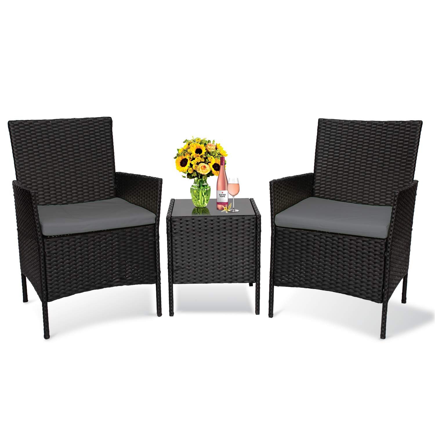 360° Swivel Outdoor Patio Bar Stools - All-Weather Textilene Mesh Fabric Bistro Chairs with Table - Durable Backyard Furniture for Poolside, Deck & Garden Relaxation