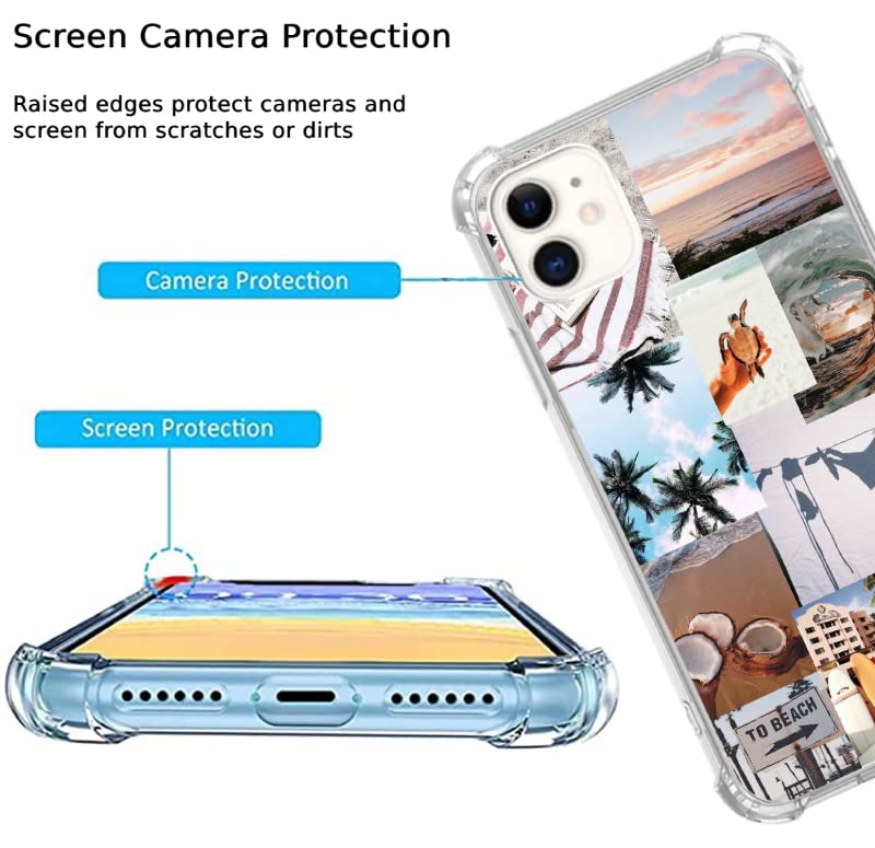 Summer Surfing Phone Case Compatible with iPhone 11 - Beach Coconut Forest Design Soft TPU Bumper Cover for Women & Men | Perfect for Beach Vacations, Pool Parties & Outdoor Adventures