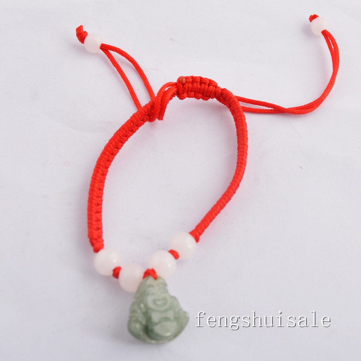 Authentic Feng Shui Kabbalah Red String Bracelet with Jade Laughing Buddha - Lucky Charm for Protection & Good Fortune | Includes Free Red String Bracelet | Perfect for Spiritual Healing, Meditation & Positive Energy (SKU: M1078)