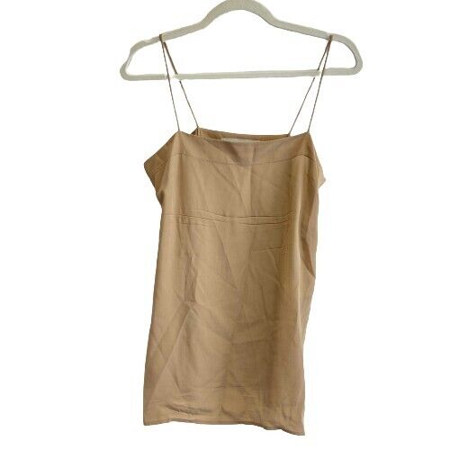 Stella McCartney Women's Excellent Cami Tan Brown Sleeveless Tank Top Size US 0 | Soft Stretch Fabric | Perfect for Layering, Casual Wear & Summer Outfits