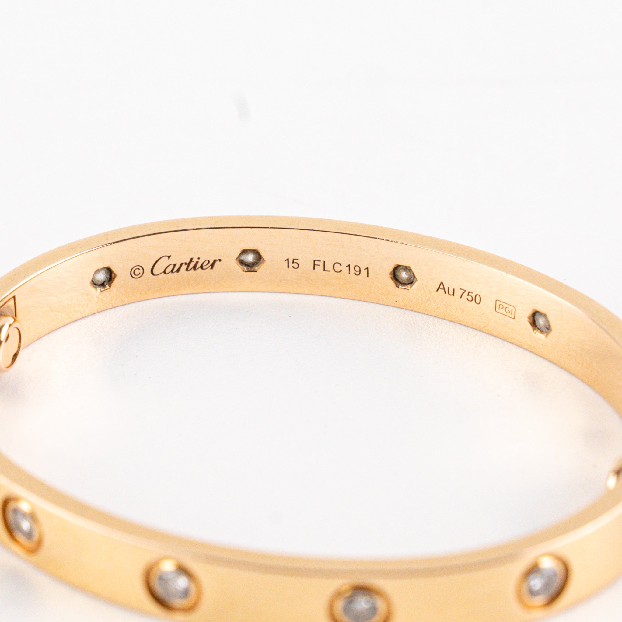 Cartier Love Bracelet 18K Pink Gold with 10 Diamonds Size 15 - Luxury Jewelry Gift for Anniversary, Valentine's Day & Special Occasions