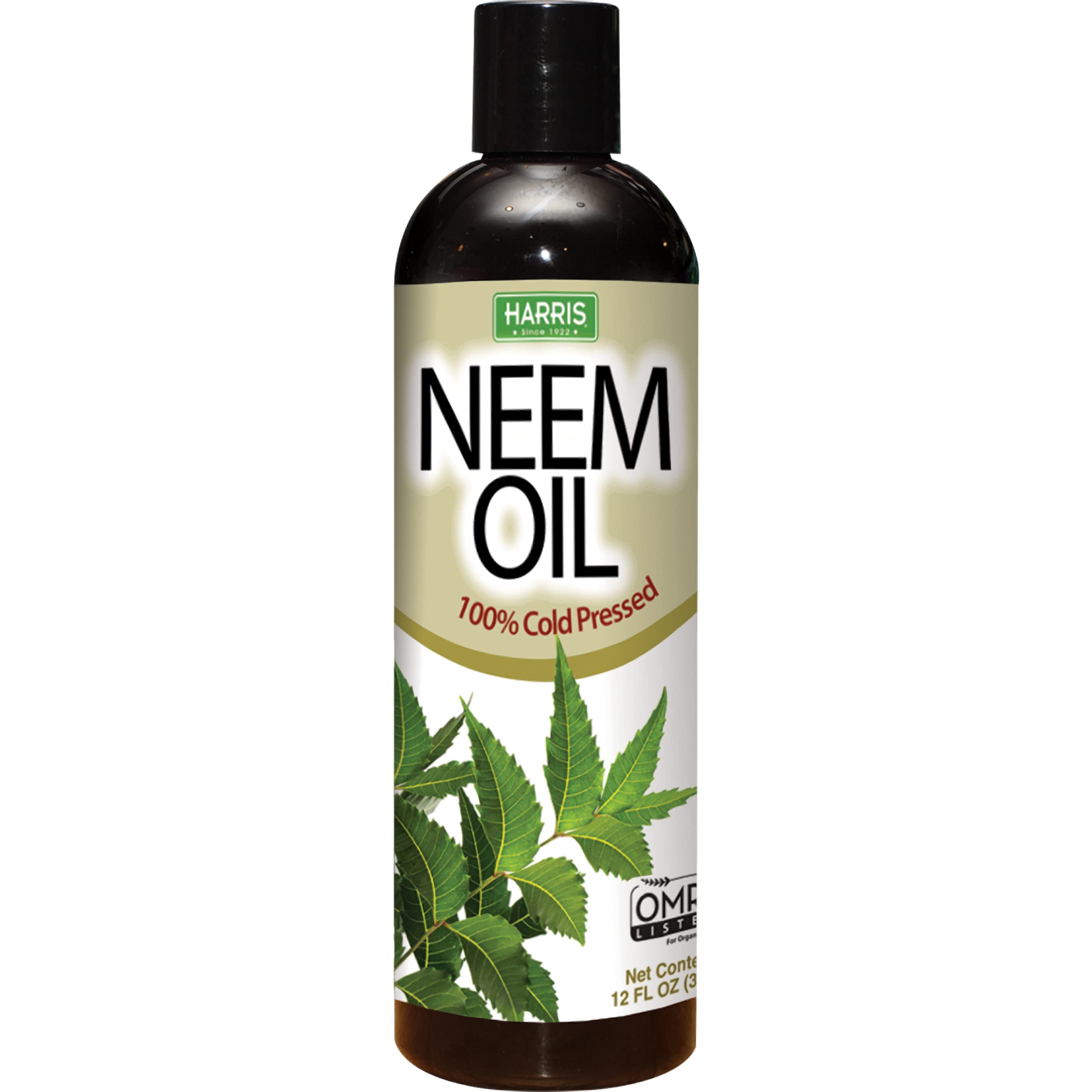 Organic Harris Neem Oil for Plants - 100% Pure Cold Pressed Neem Oil for Skin & Hair Care, Natural Pest Control for Indoor/Outdoor Plants - Gardening, Hydroponics & Organic Farming Solution