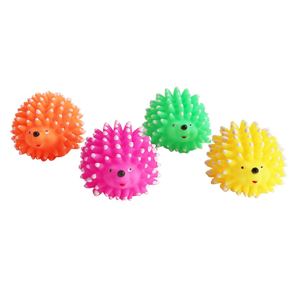 4pcs Funny Hedgehog Chew Toys for Dogs - Interactive Pet Sound Toys for Small & Medium Breeds - Cute Puppy Teething & Playtime Fun (Random Colors) - Perfect for Boredom Relief & Anxiety Soothing