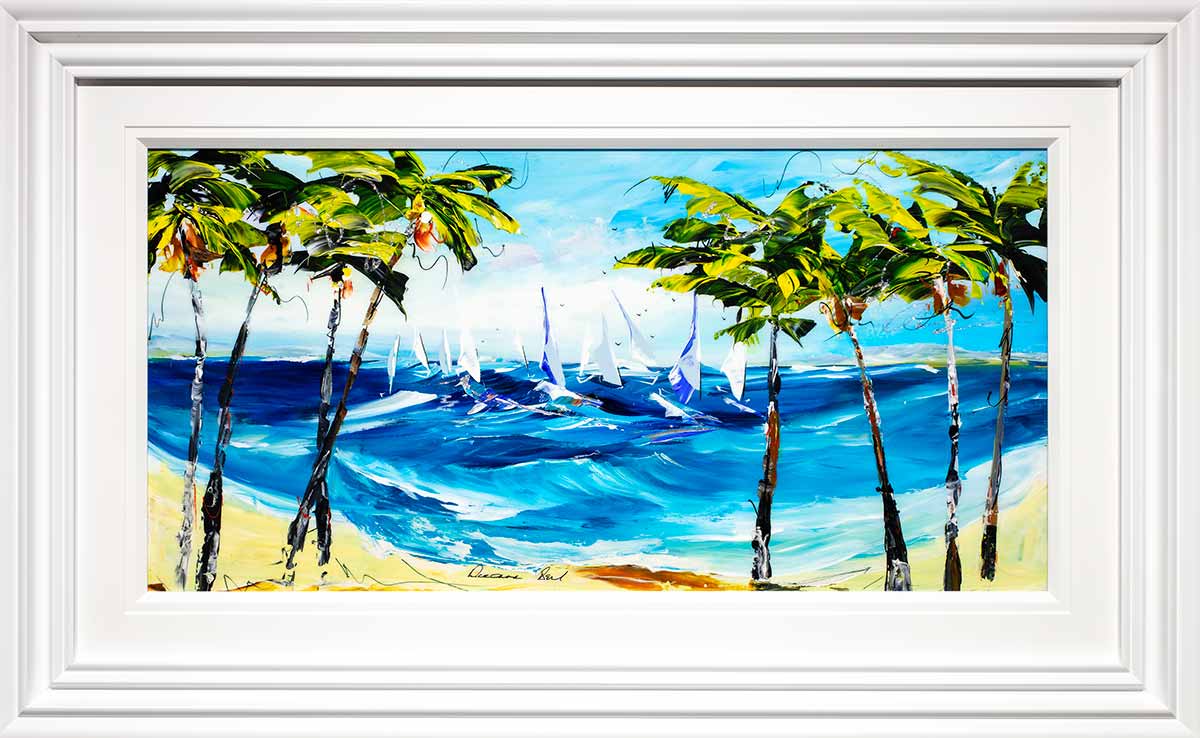 Original Beach Day Painting - Coastal Wall Art for Living Room & Bedroom Decor - Perfect for Beach House & Vacation Home Style