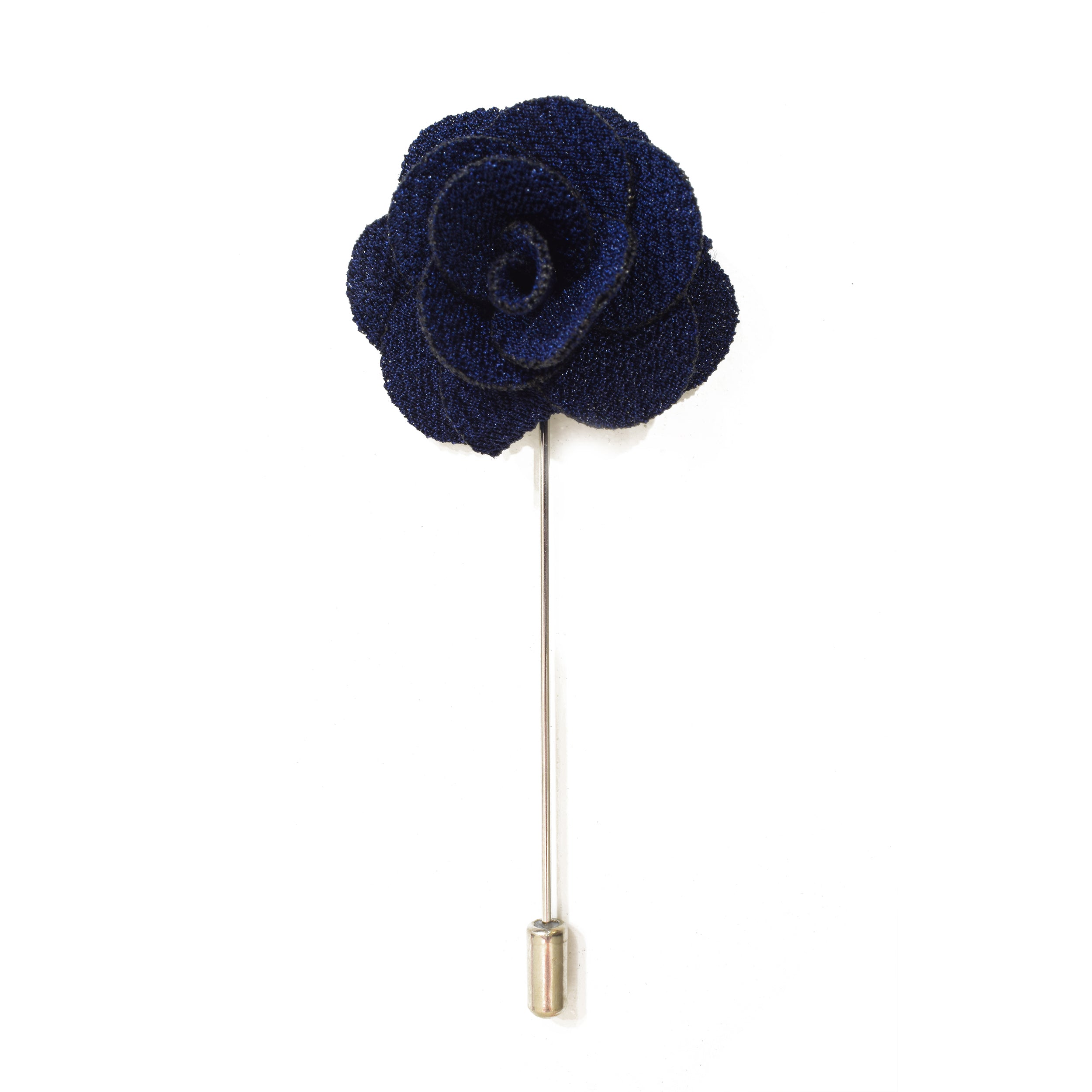 Elegant Navy Blue Petal Lapel Pin for Women & Men - Floral Brooch for Suits, Blazers, Dresses & Special Occasions