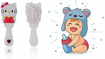 KAVIN Cute Cartoon Hair Brush - Anti-Static Paddle Brush for Kids & Girls, Soft Bristles for Gentle Detangling (Random Colors, Model 6) - Perfect for Daily Hair Care, Travel & School Backpacks