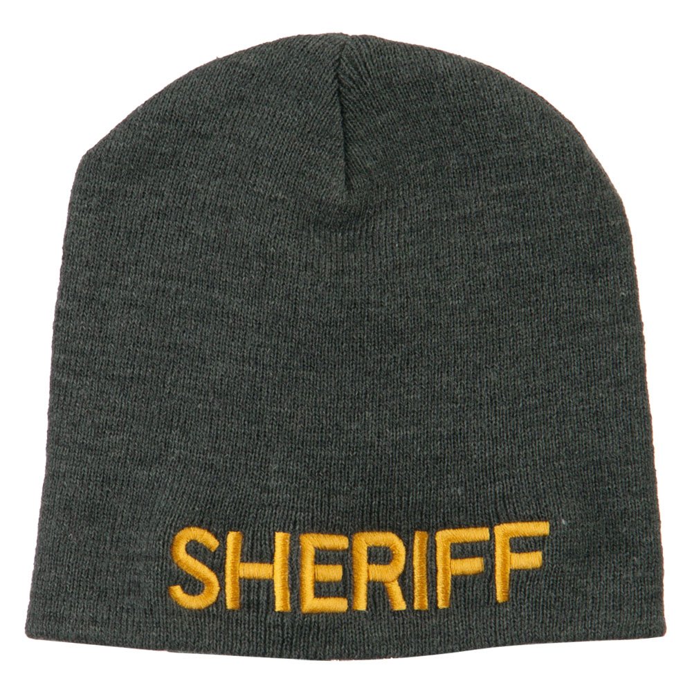 Sheriff Military Embroidered Beanie Hat - Tactical Winter Skull Cap for Outdoor Activities, Hunting & Law Enforcement - e4Hats.com