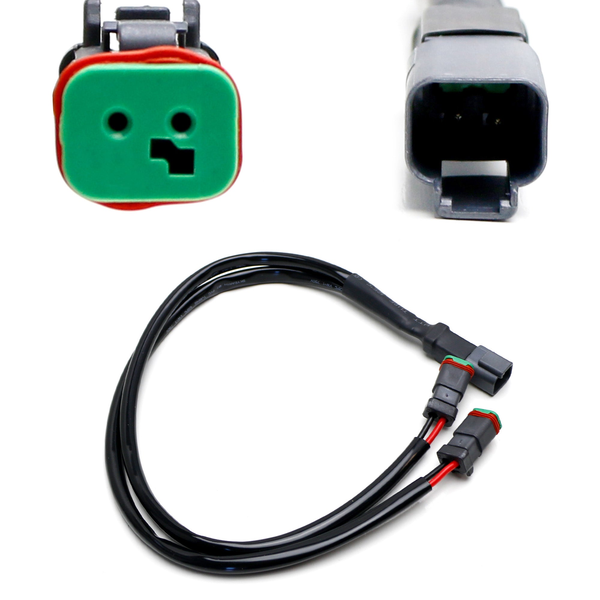 20 Dual Output 2 Way Deutsch DT DTP Splitter Cable for Dual LED Pod Light Kit - Perfect for Off-Road Vehicles, Trucks, ATVs & Marine Lighting Systems
