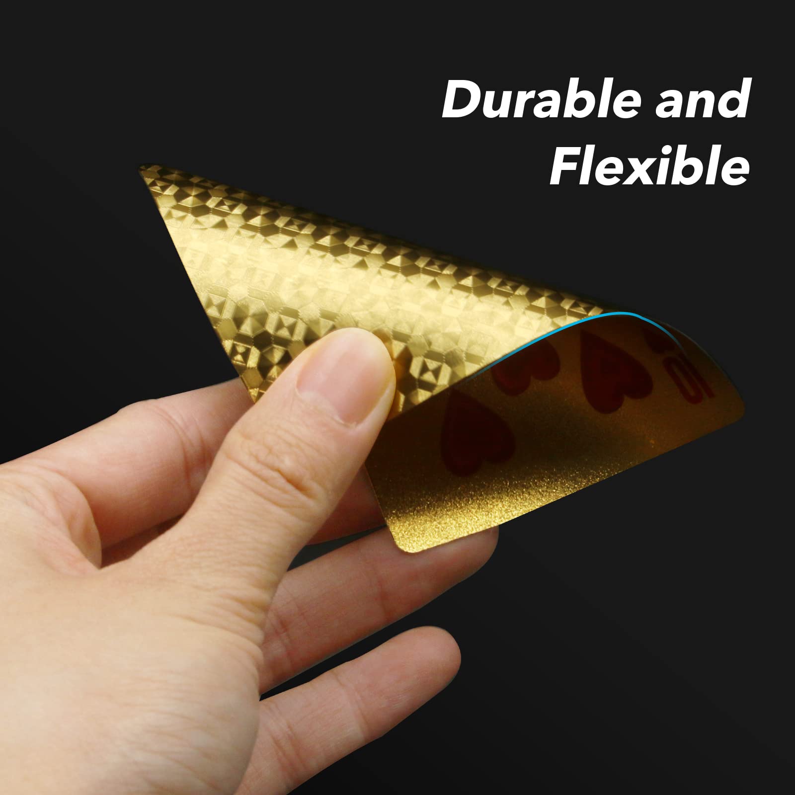 Premium INTEGEAR 2 Decks Gold 3D Embossed Poker Cards - Waterproof Plastic PET Playing Cards for Magic Tricks, Casino Games & Party Decorations | Luxury Gift & Reusable Card Deck for Poker Nights, Cardistry & Family Gatherings