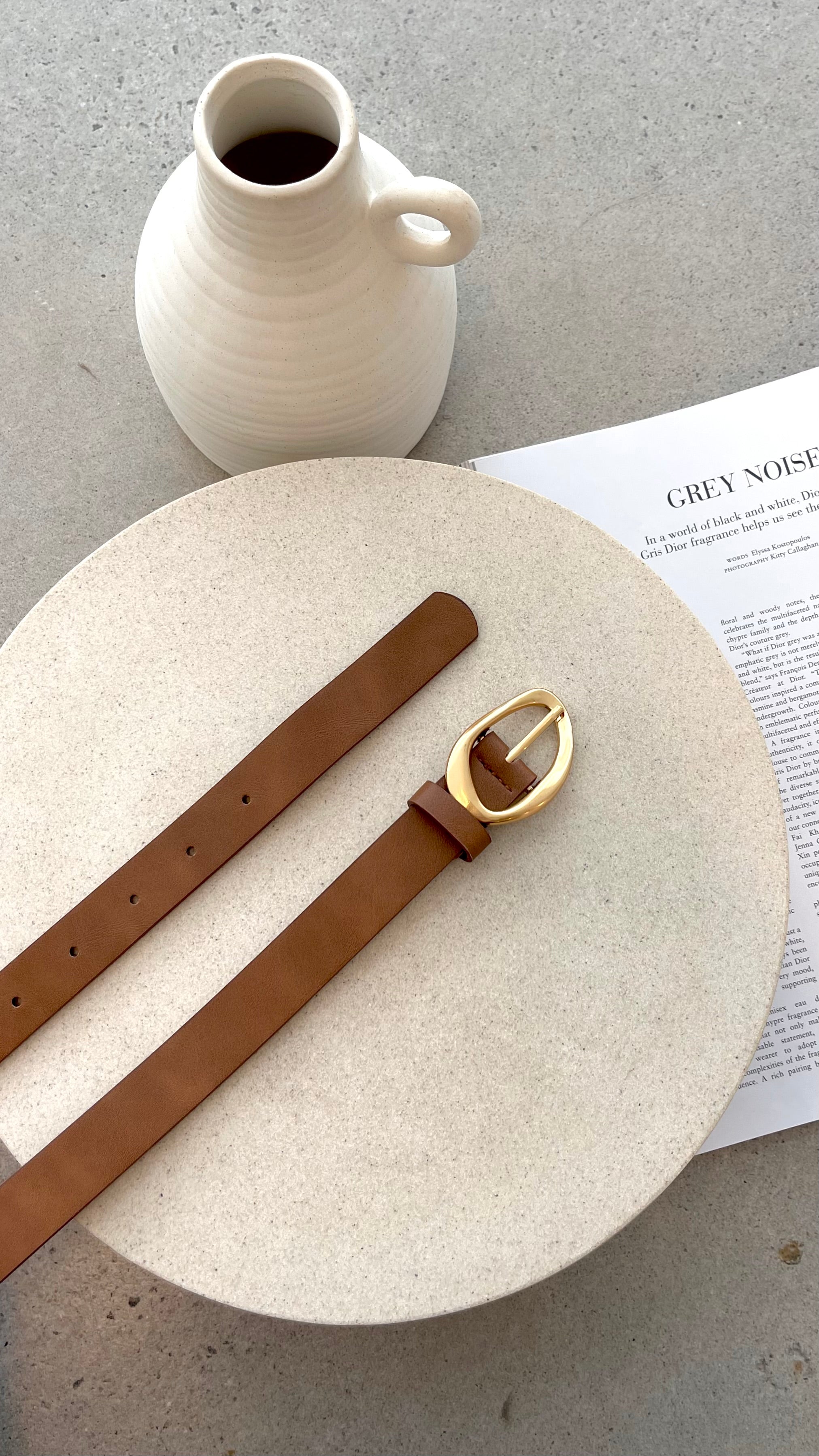 Jacory Genuine Leather Belt for Men - Classic Brown & Gold Buckle - Perfect for Casual, Business & Formal Wear
