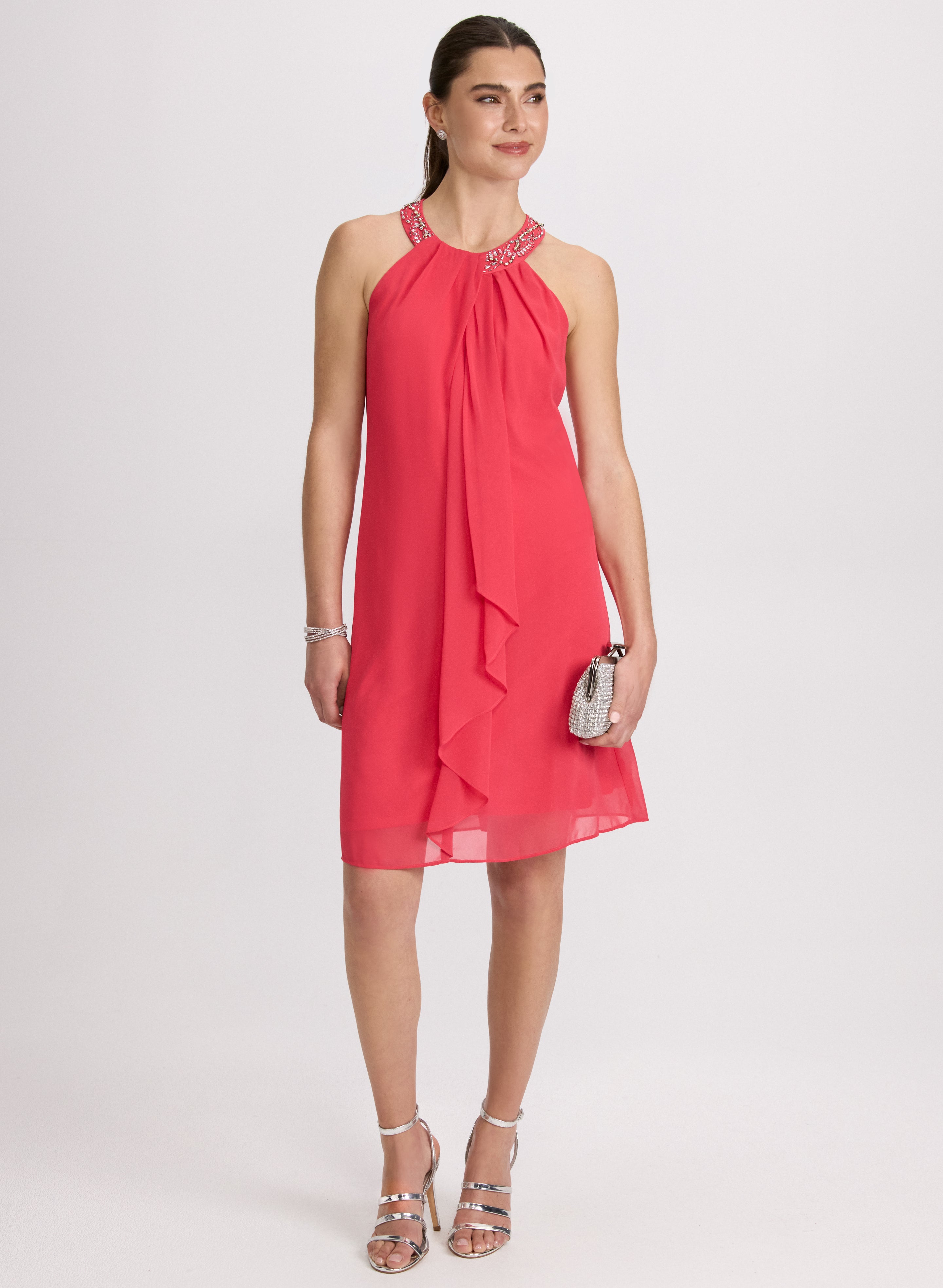 Elegant Beaded Detail Dress for Women - Perfect for Evening Parties, Weddings & Special Occasions