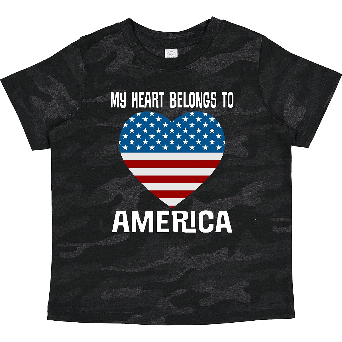 Inktastic USA Patriotic 'My Heart Belongs to America' Toddler T-Shirt - American Flag Kids Shirt for 4th of July, Memorial Day & Independence Day Celebrations