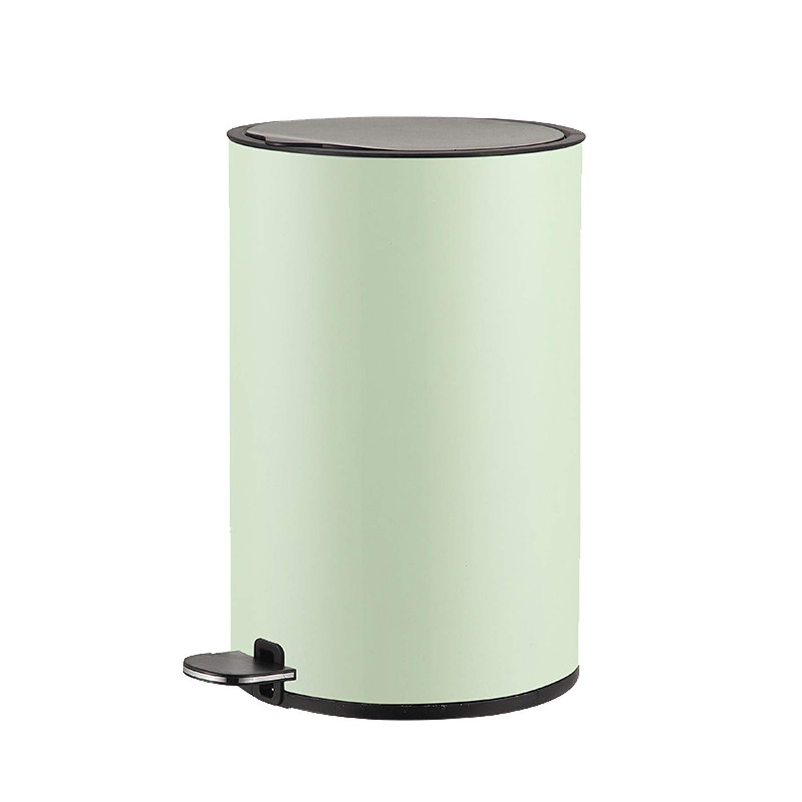 Stainless Steel Pedal Trash Can with Lid - 8L (2.1 Gal) Kitchen Bathroom Bedroom Office Garbage Bin - Eco-Friendly Foot-Operated Waste Bin for Home & Office Use (Green)
