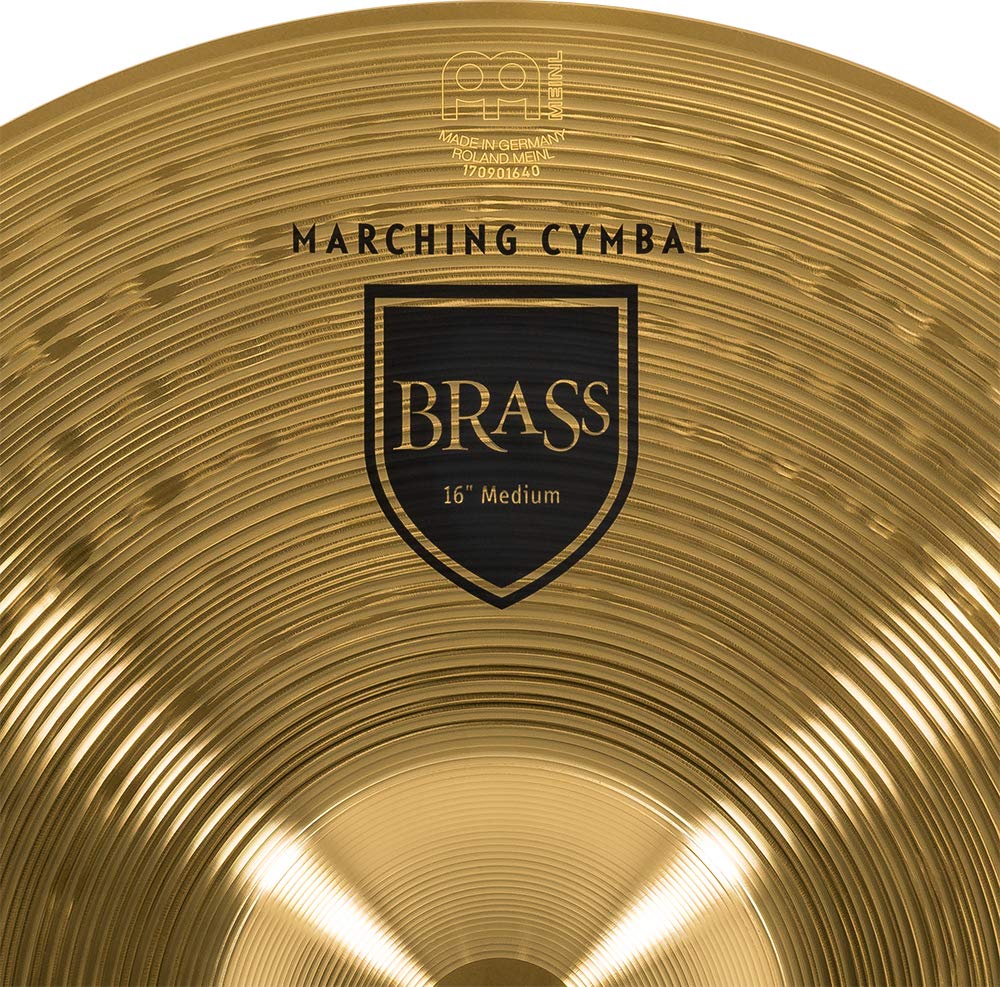 Meinl 16” Marching Cymbal Pair with Straps - Premium Brass Alloy, Traditional German Craftsmanship - Durable & Loud for Marching Bands, Drum Corps & Live Performances - 2-Year Warranty (MA-BR-16M)