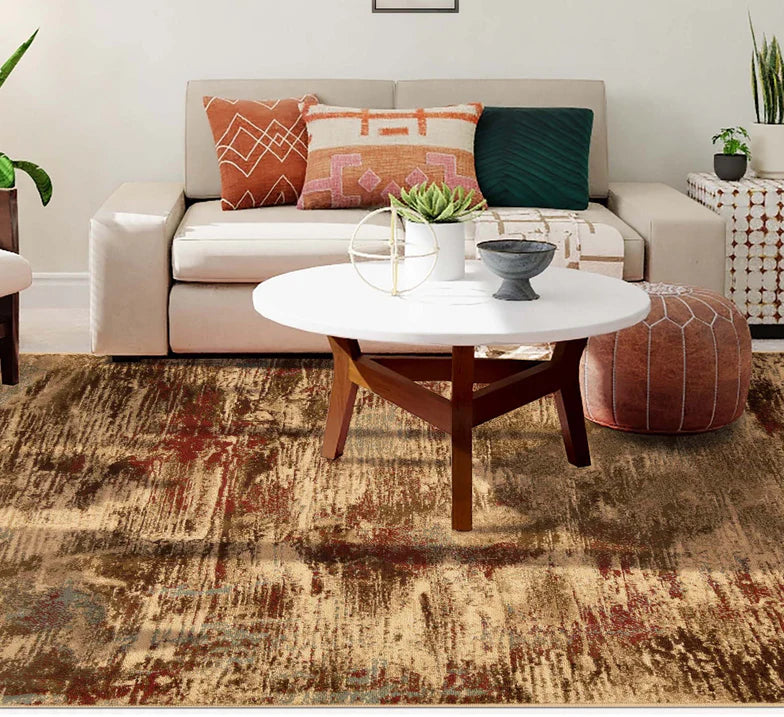 Kahuna Abstract Striped Indoor Area Rug - Soft Modern Bohemian Carpet for Living Room, Bedroom, Nursery - Non-Slip Comfortable Floor Mat for Home Decor