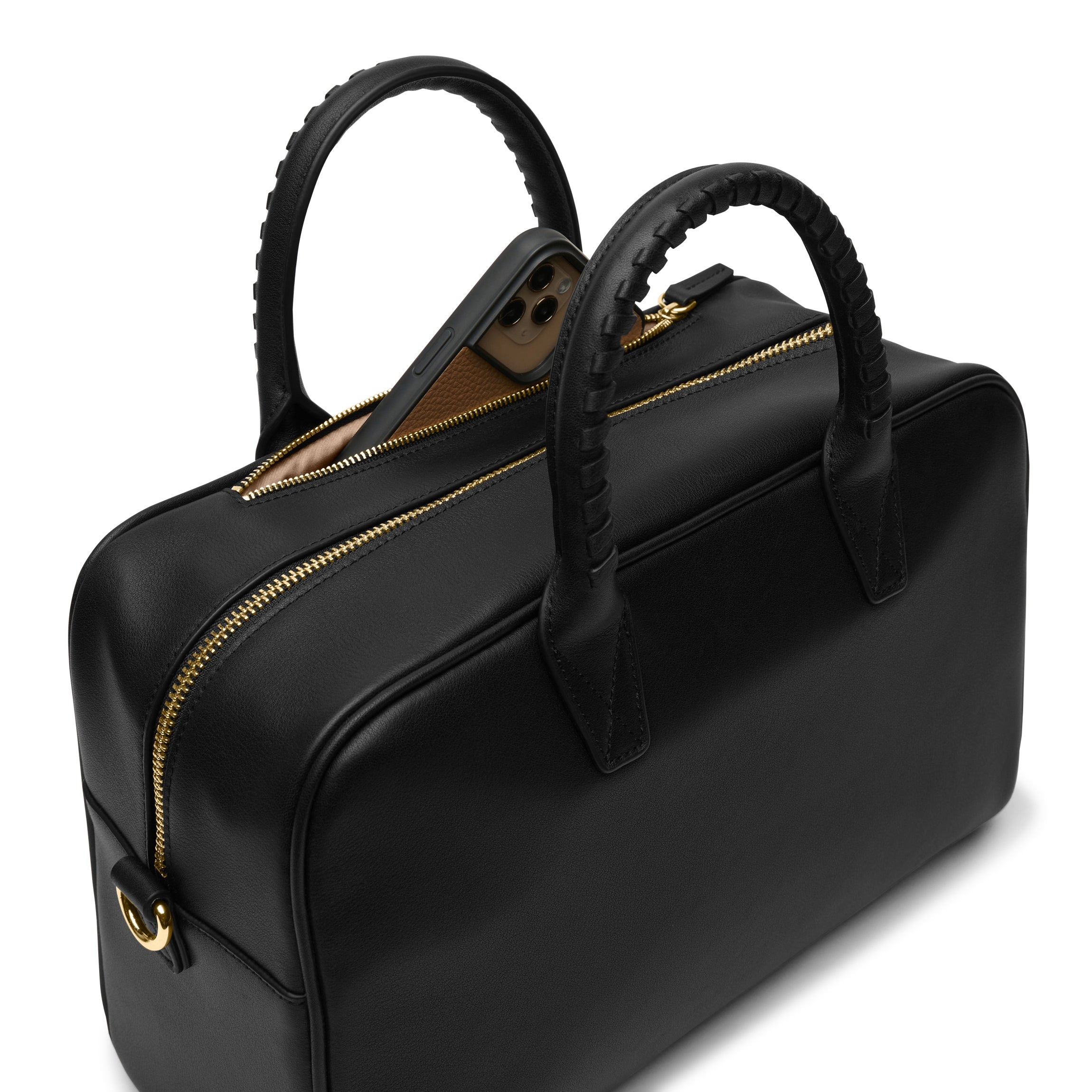 Black Onyx Leather Park Satchel - Stylish Crossbody Bag for Women, Perfect for Work, Travel & Everyday Use