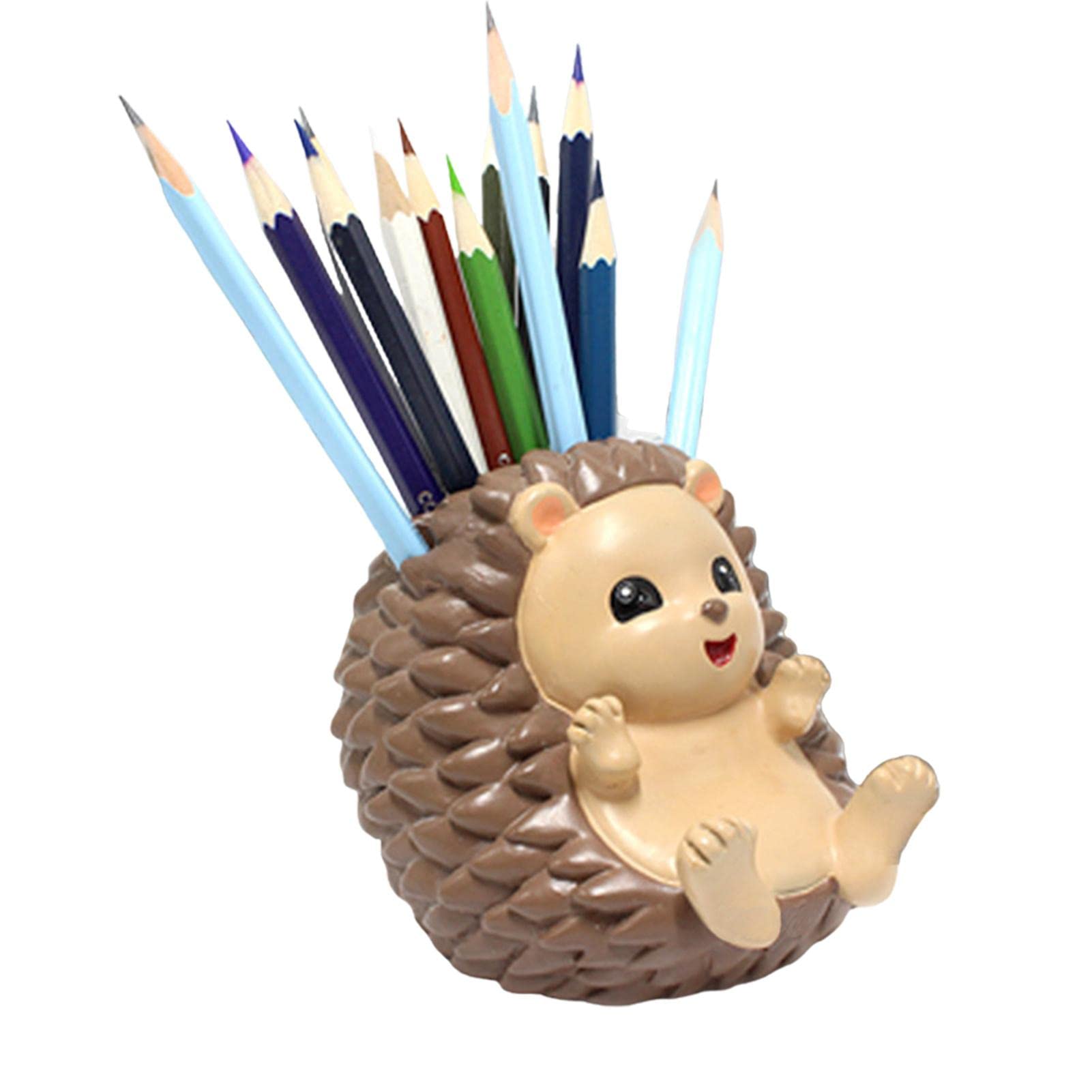 Resin Hedgehog Pen Holder & Phone Stand - Cute Desk Organizer for Pencils, Pens & Mobile Devices | Perfect for Office, School & Home Workspace Organization