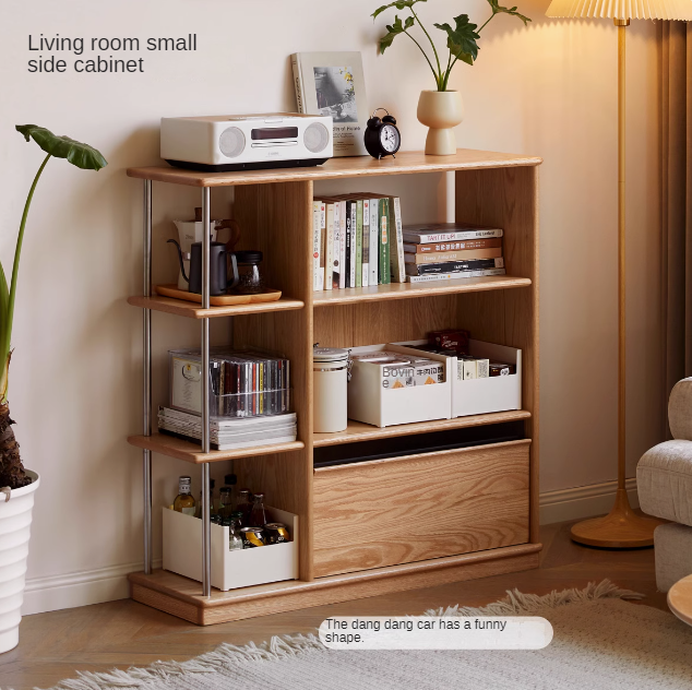 Oak Solid Wood Modern Bookcase - Stylish Bookshelf for Home & Office - Perfect for Living Room, Bedroom, and Study Room Organization