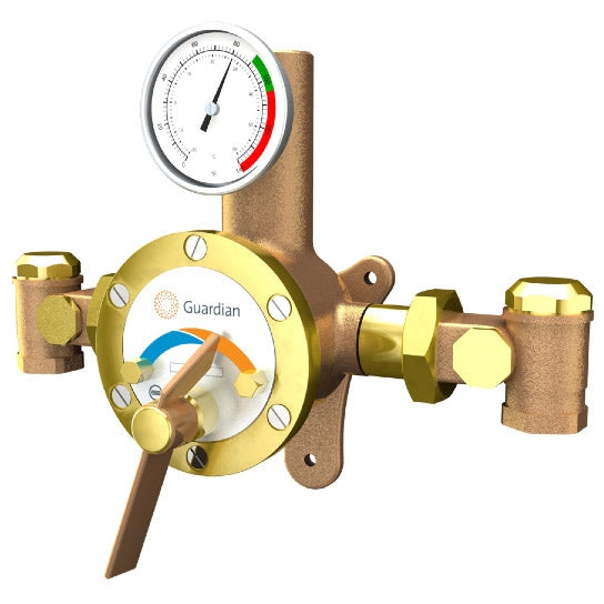 Guardian G3800LF Emergency Eyewash Tempering Valve - 44 GPM Flow Rate - ANSI-Compliant Safety Equipment for Laboratories & Industrial Workplaces