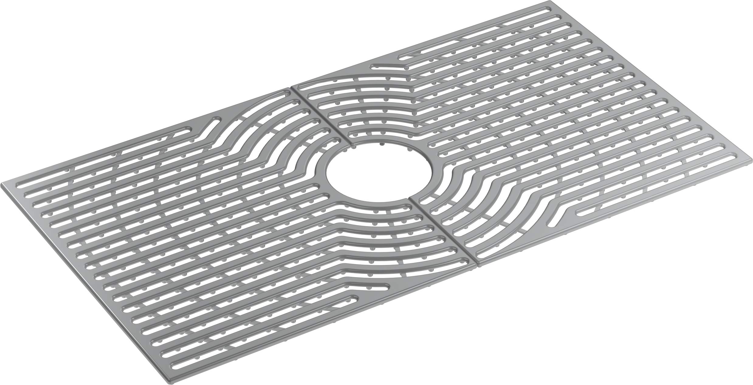 Non-Slip Silicone Sink Mat for Kitchen - Durable, Flexible & Easy to Clean - Perfect for Protecting Countertops & Dishes While Washing (Grey, 16x12 Inches)