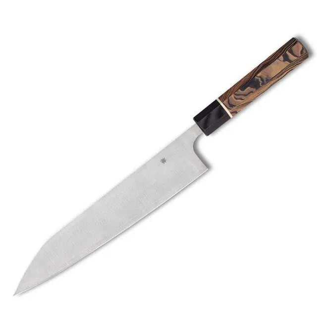 Spyderco Murray Carter Itamae Series Gyuto Knife - 10.1 Inch Japanese Chef Knife with Burl G10 Handle - Perfect for Sushi, Meat Cutting & Professional Kitchen Use