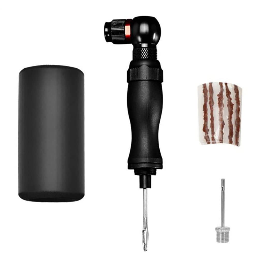 LiulingWSH Tubeless Bike Tire Repair Kit - 5pcs Rubber Strips & Tire Repair Drill for Mountain/Road Bikes - Puncture Fix Tools for Cycling Adventures & Commuting
