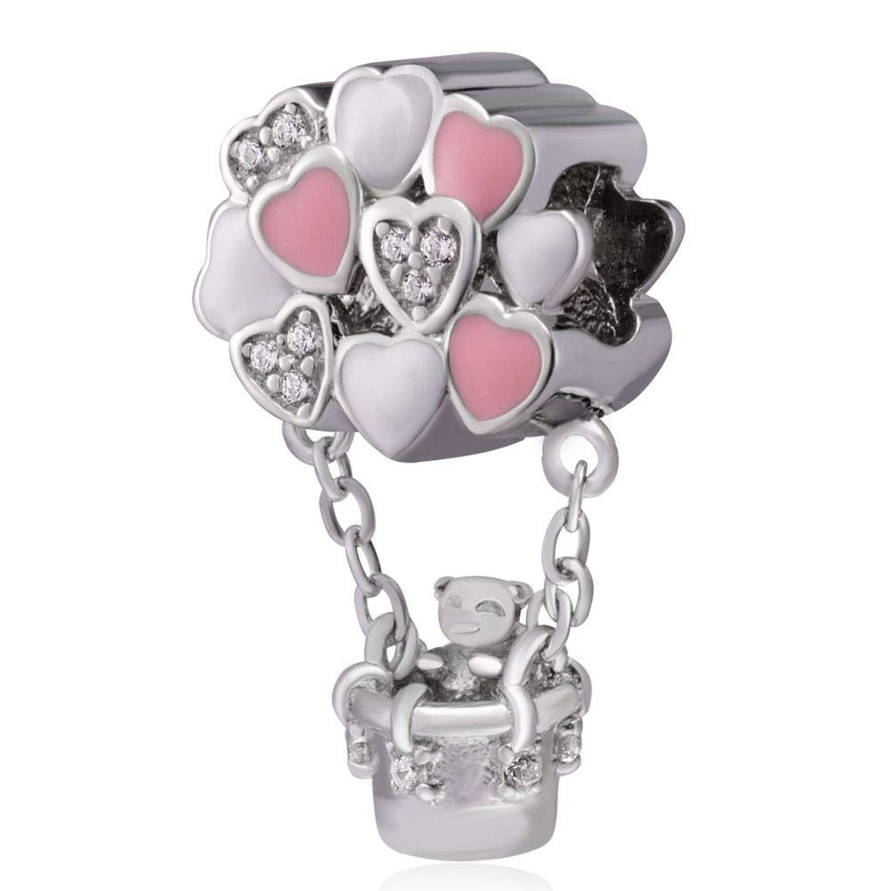 925 Sterling Silver Travel Charms Set - Suitcase, Camera, Passport & Hot Air Balloon Pendants for Women | Perfect Christmas & Birthday Gift for Wife, Mom | Jewelry for Travel Lovers & Wanderlust Accessories