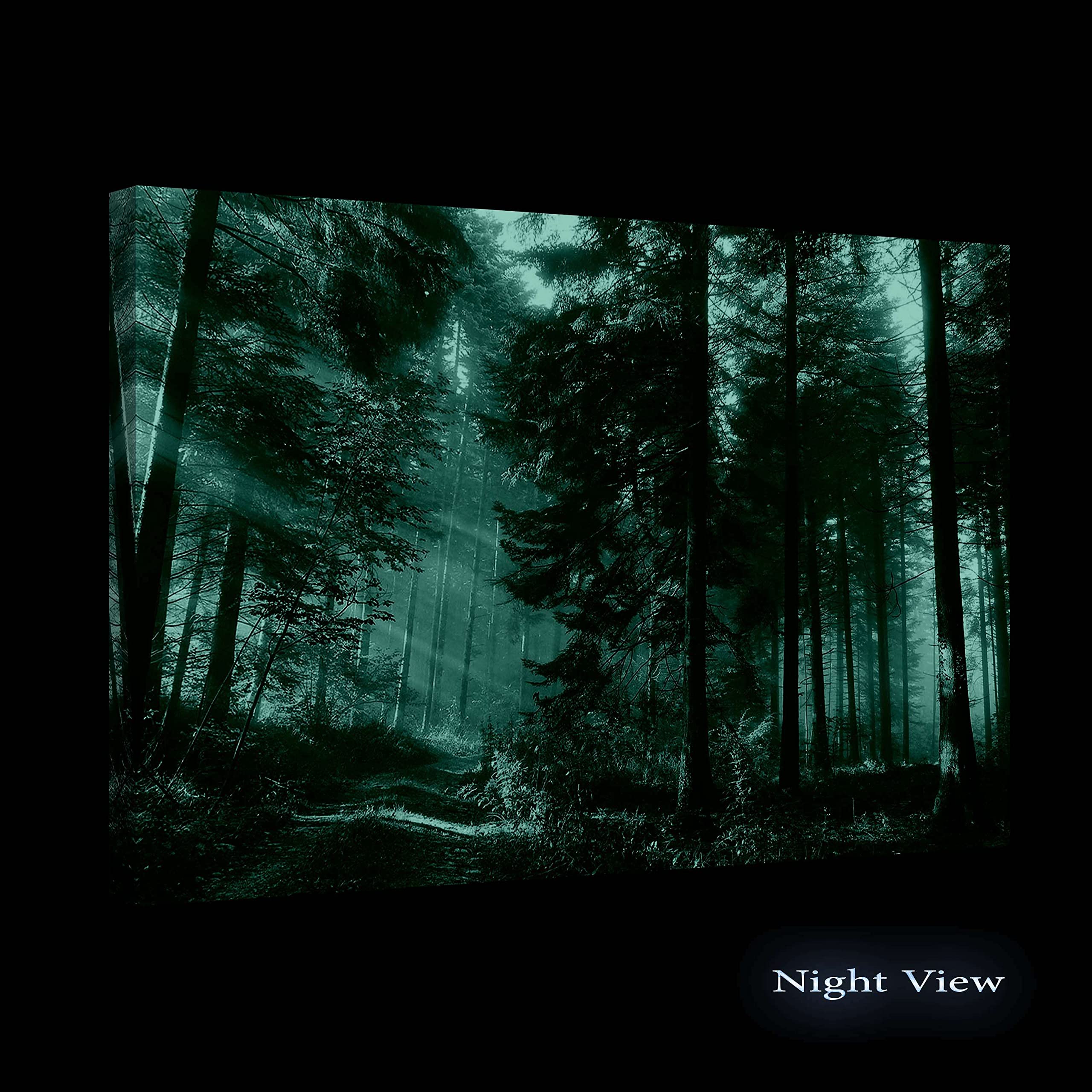 Startonight Forest Road Canvas Wall Art - 24x36 Inch Nature Landscape Painting, Stretched Ready to Hang Modern Home Decor for Bedroom & Living Room - Luminous Artwork Perfect for Cozy Spaces & Meditation Rooms