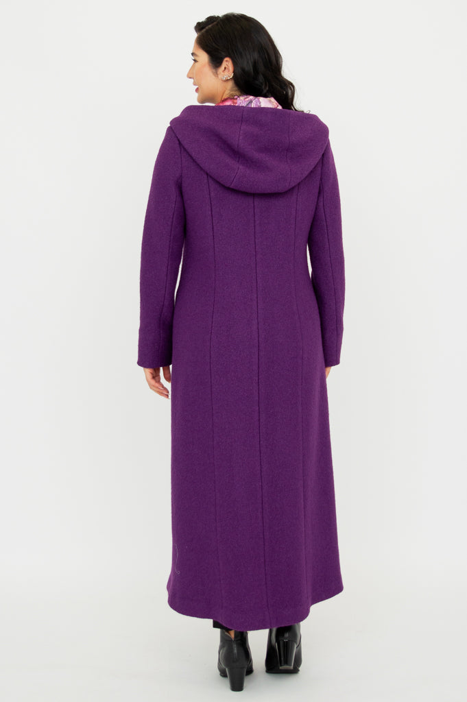 Royal Catherine Boiled Wool Coat for Women - Elegant Winter Outerwear for Office, Travel & Special Occasions