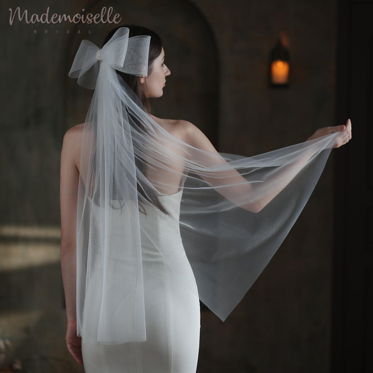 Erin Veil - Elegant Lace Wedding Veil for Brides | Perfect for Church Ceremonies & Outdoor Weddings