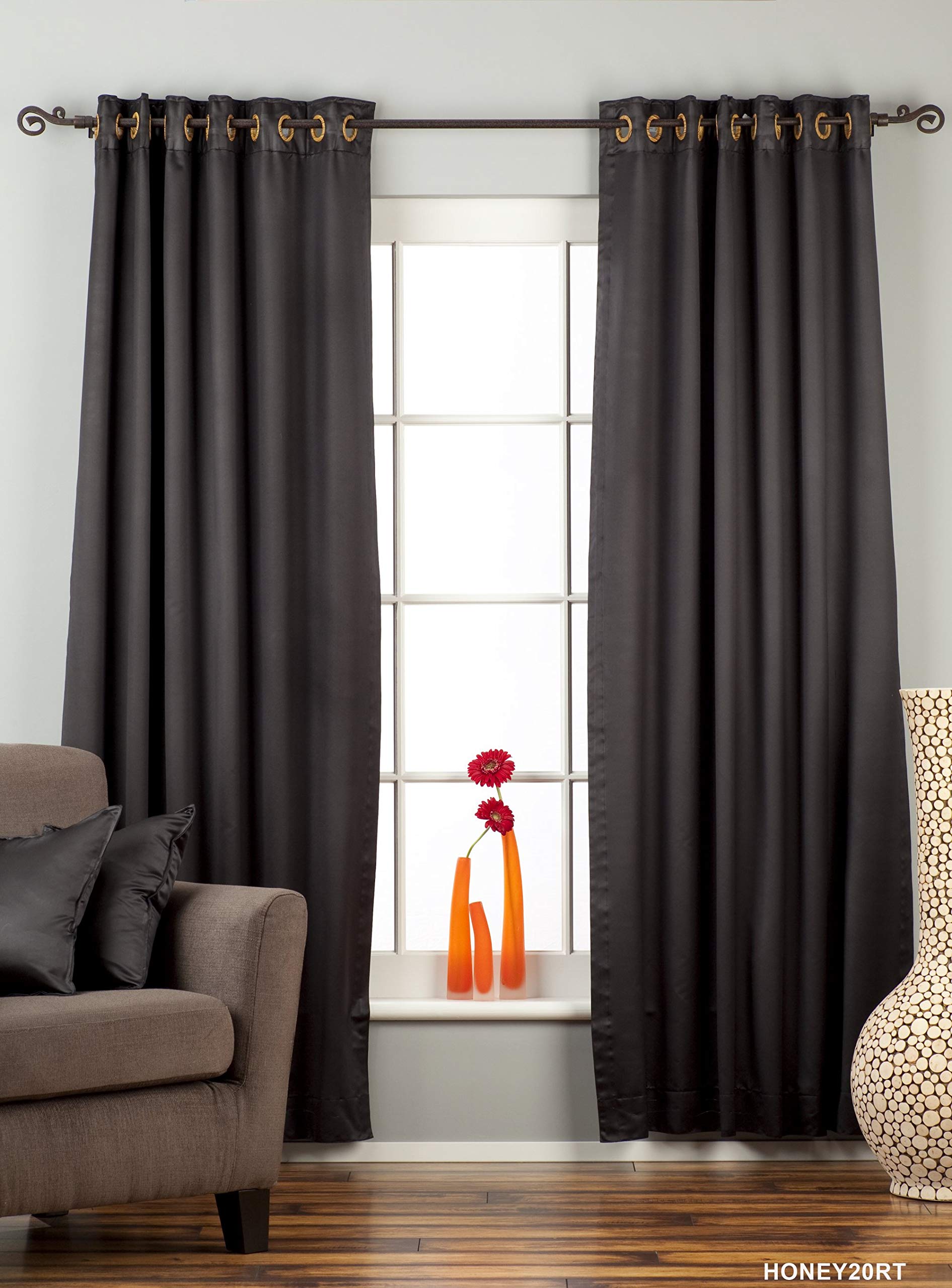 Indian Selections Blackout Curtains with Ring Top - 90% Blackout, 60