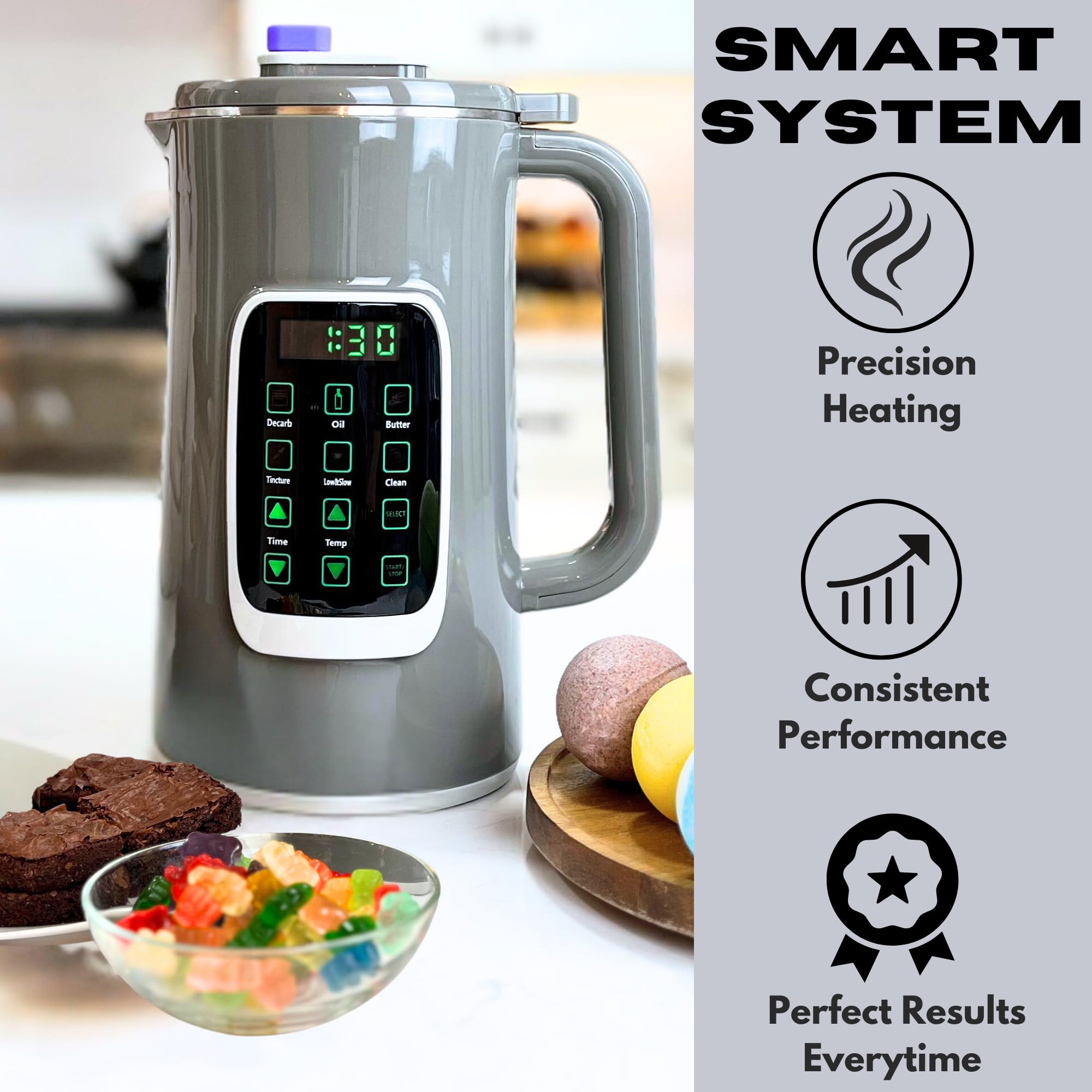 EdiWhip 2.0 - 2-in-1 Decarboxylator and Infuser Machine for Making Cannabis Butter, Oil, Tinctures & Gummies | 6 Presets, Adjustable Temp & Timer, Mess-Free Design | Perfect for Home Cooking, Baking & DIY Edibles