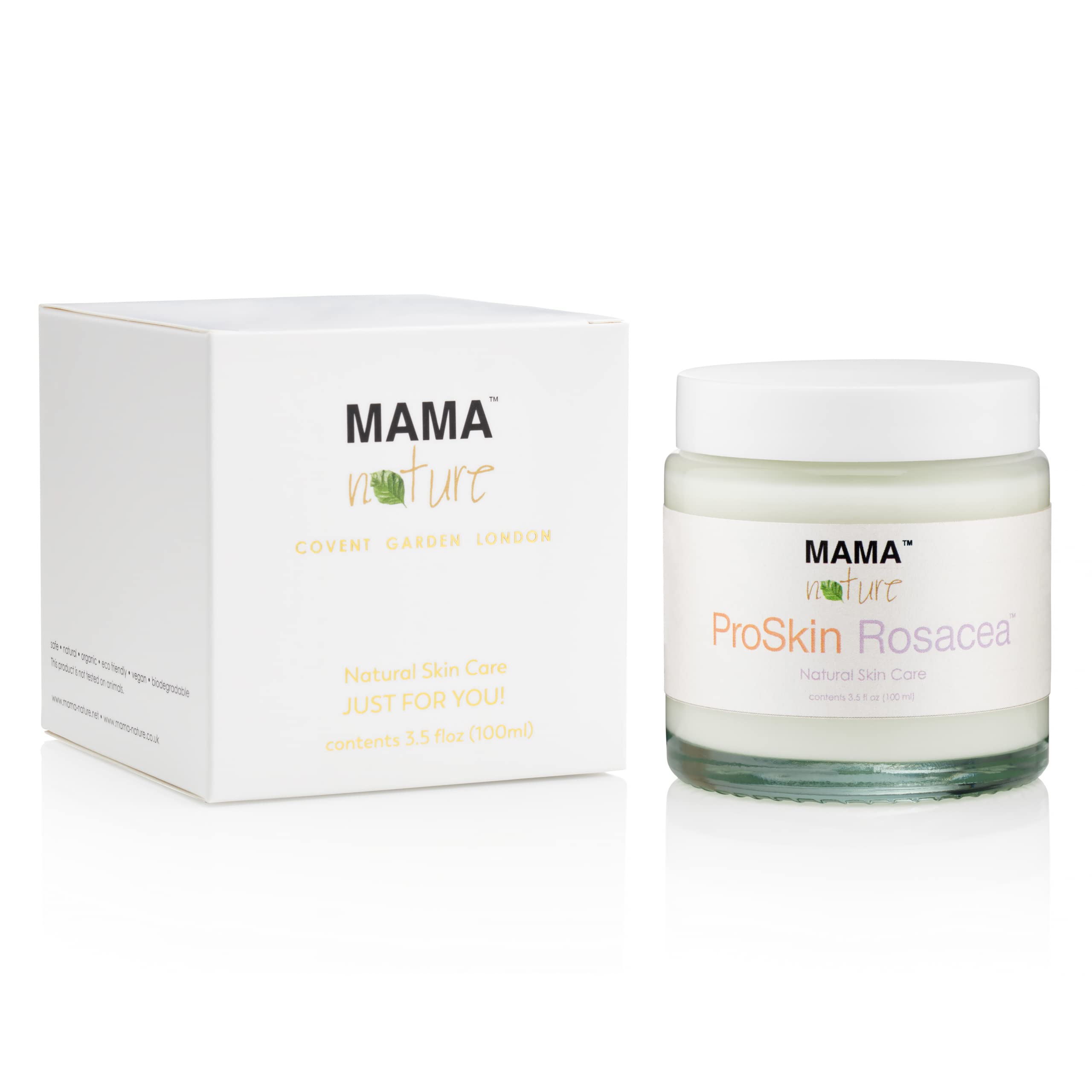 Rosacea Relief Day & Night Cream - Mama Nature ProSkin Face Lotion | All Natural Hydrating & Nourishing Skincare Treatment | Handmade in UK | 3.5 fl oz/100ml | Perfect for Sensitive Skin & Redness Reduction