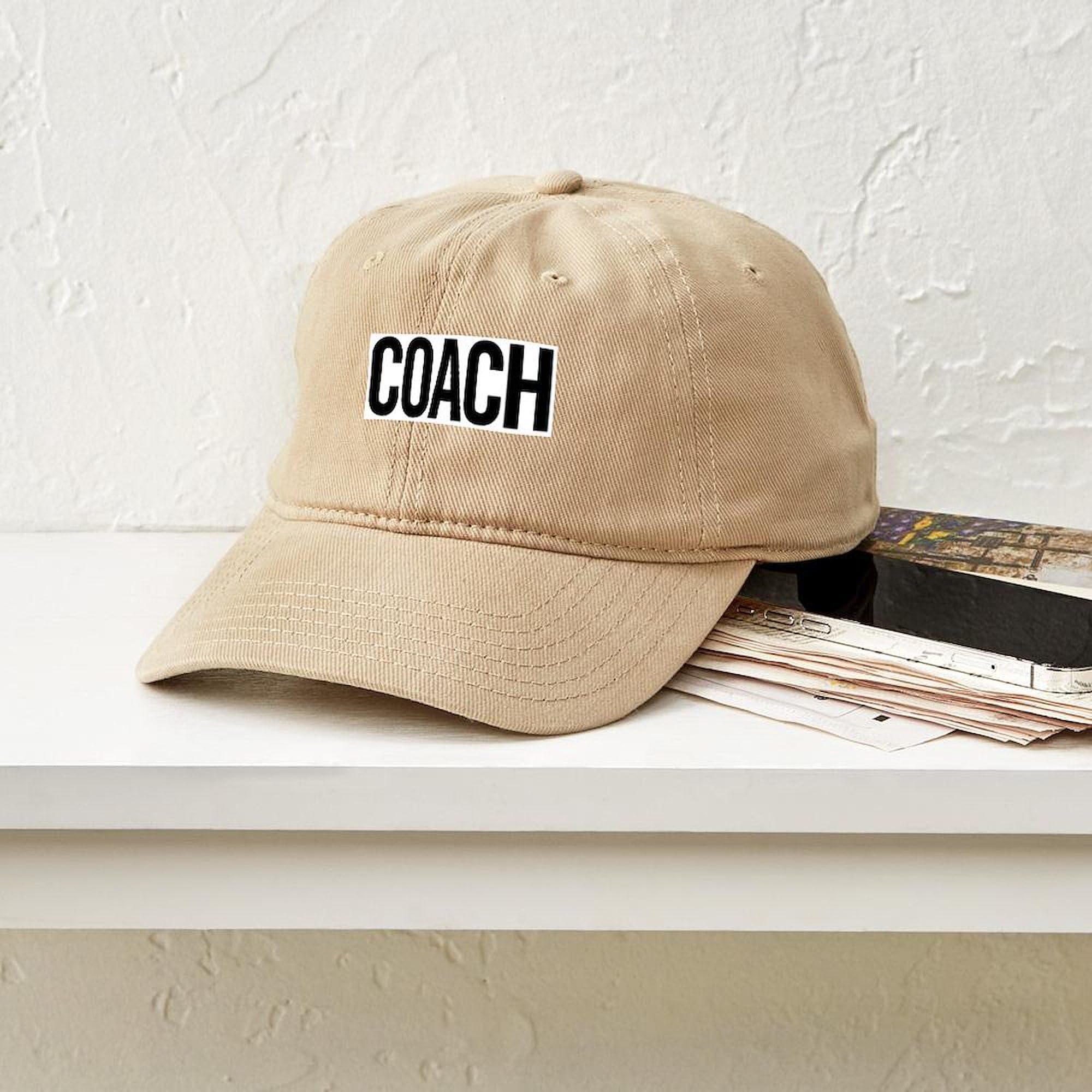 Coach Black Adjustable Baseball Cap for Sports & Outdoors