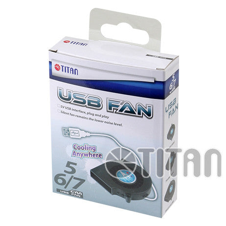 Titan 75x75x15mm USB Blower Fan - 5V DC Cooling Fan with USB Connector - Perfect for PC Cooling, Electronics, and DIY Projects