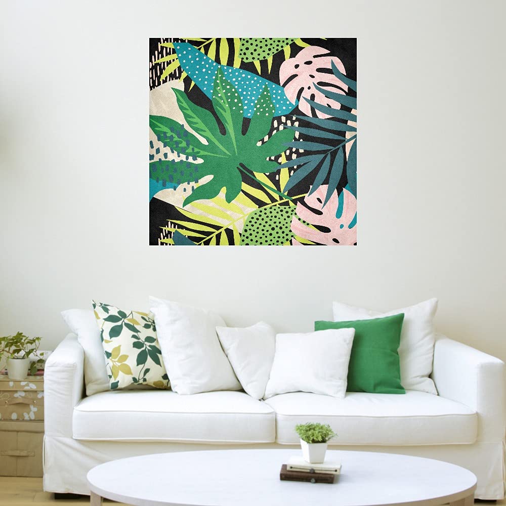 Premium Tropical Canvas Wall Art by Nikki Chu - 37x37 Inch Ready-to-Hang Painting for Living Room, Bedroom, Bathroom & Office Decor | Beach Theme Home Accent | Perfect for Coastal, Boho & Modern Interiors