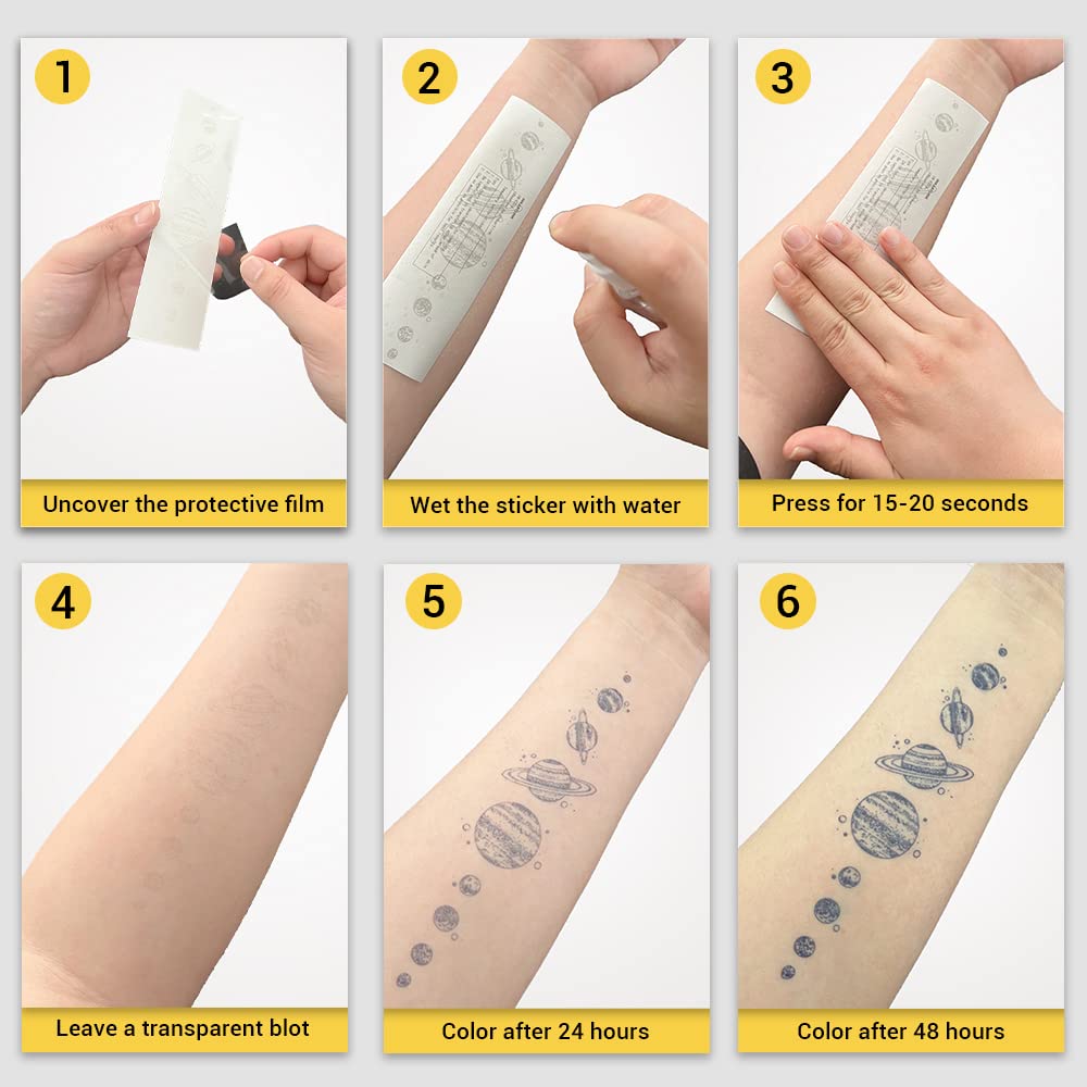 Large Semi Permanent Tattoo Stickers - 2 Sheets Realistic Ink Flower Design, Waterproof Temporary Tattoos for Adults That Last 1-2 Weeks | No Adhesive, No Reflection | Perfect for Parties, Festivals & Body Art Enthusiasts