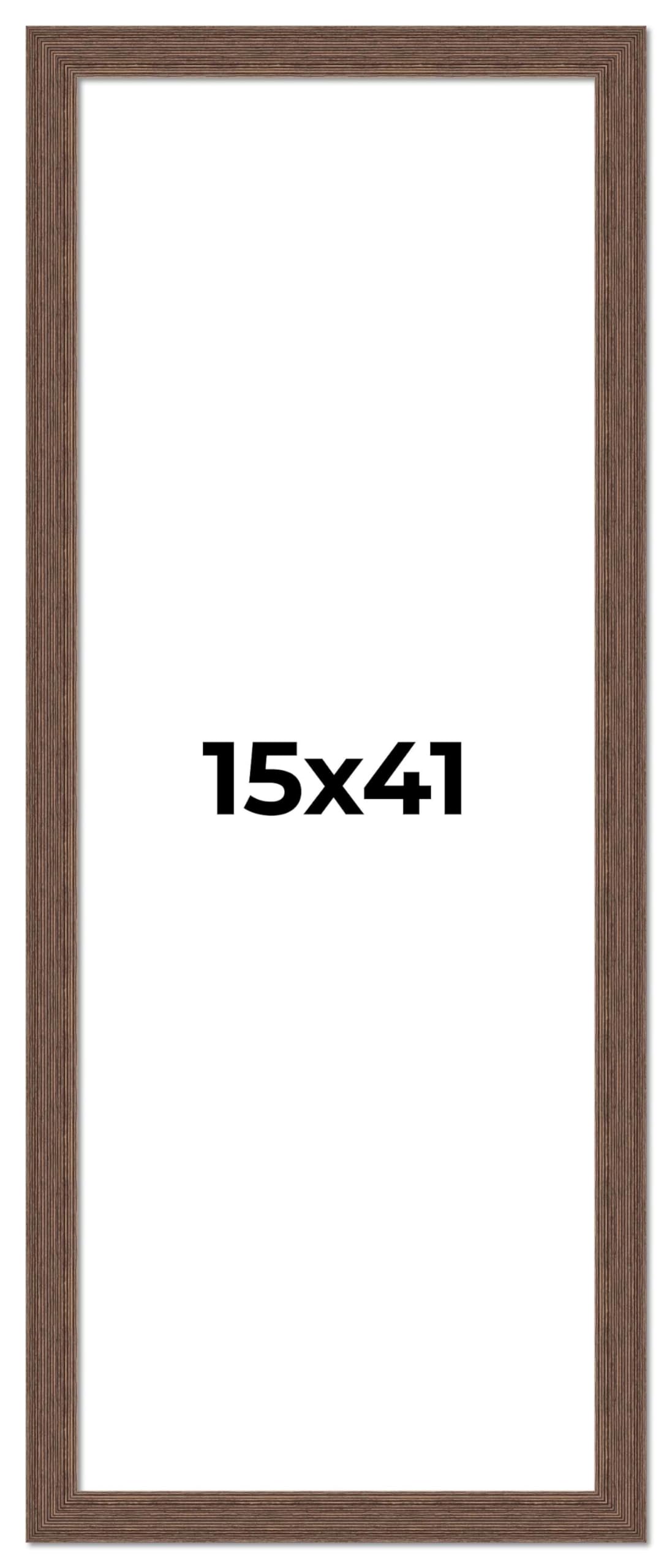 15x41 Brown Distressed Barnwood Picture Frame - Rustic Farmhouse Photo Frame with UV Acrylic Shatter Guard & Acid-Free Backing | Perfect for Wall Decor, Living Room, Bedroom, Office & Wedding Photos