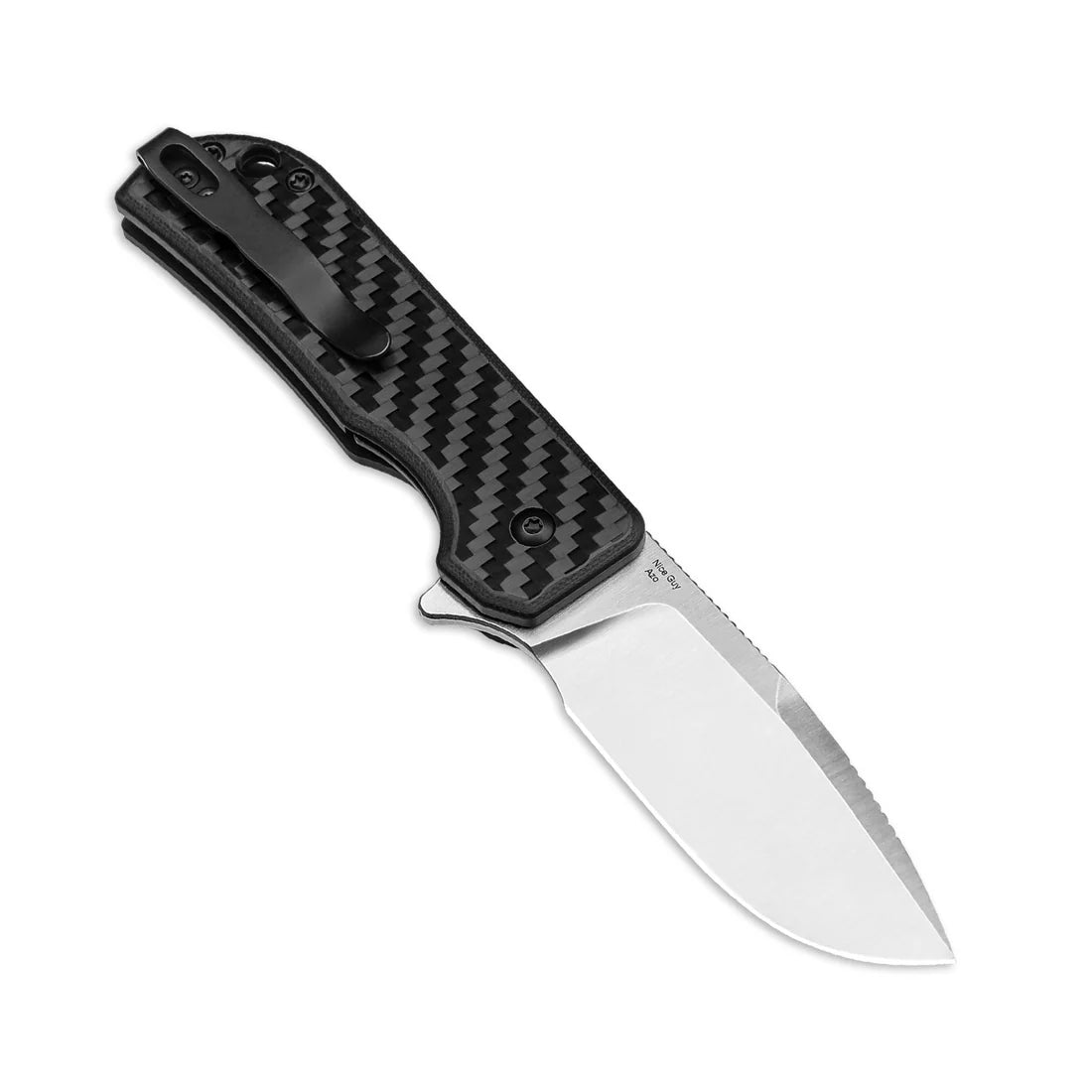 Kizer V3011C1 Vanguard Nice Guy Flipper Knife - Satin Blade & Carbon Fiber G10 Handles - EDC Pocket Knife for Outdoor, Camping, Hiking and Everyday Carry