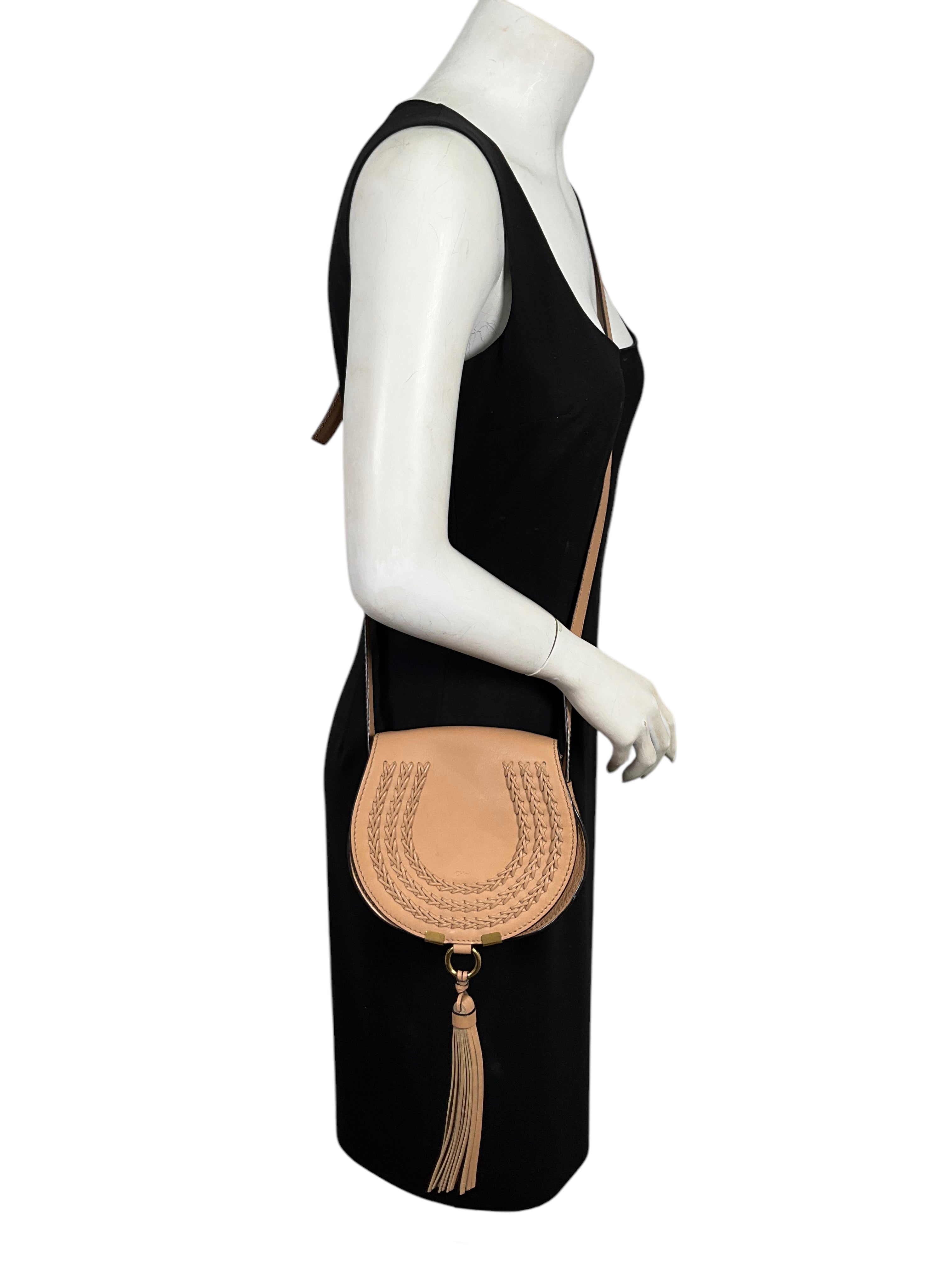 Chloe Mini Braid Marcie Round Crossbody Bag for Women | Genuine Leather Shoulder Purse | Perfect for Date Night, Travel & Everyday Use