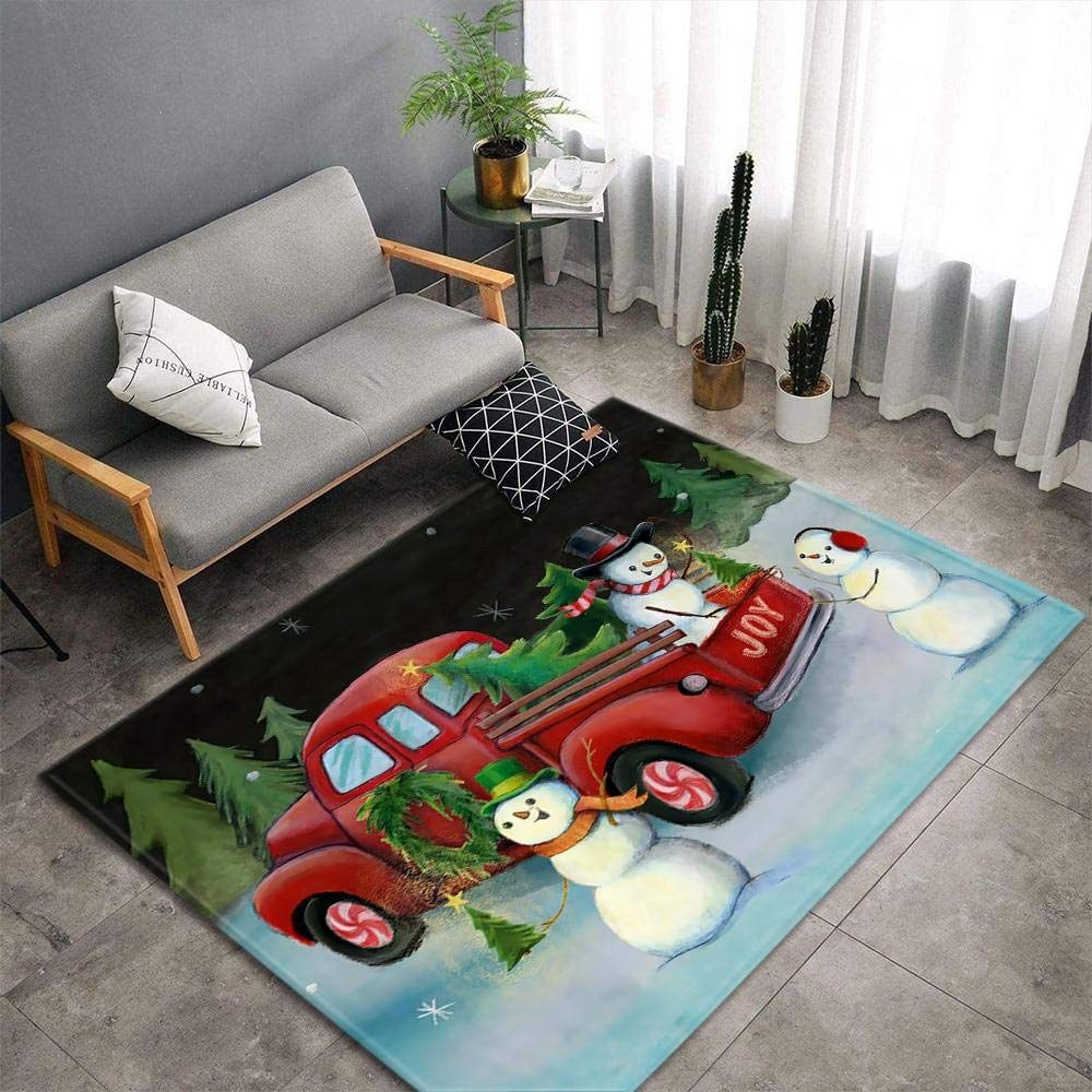 oHome Design Christmas Pomeranians Small Area Rug - Festive Holiday Decor for Living Room, Bedroom & Entryway