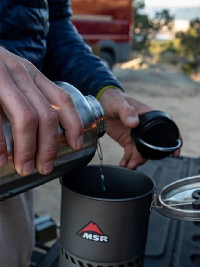 Klean Kanteen Wide Loop Cap With Bale - Black Stainless Steel Water Bottle Lid - Perfect for Hiking, Camping & Outdoor Activities