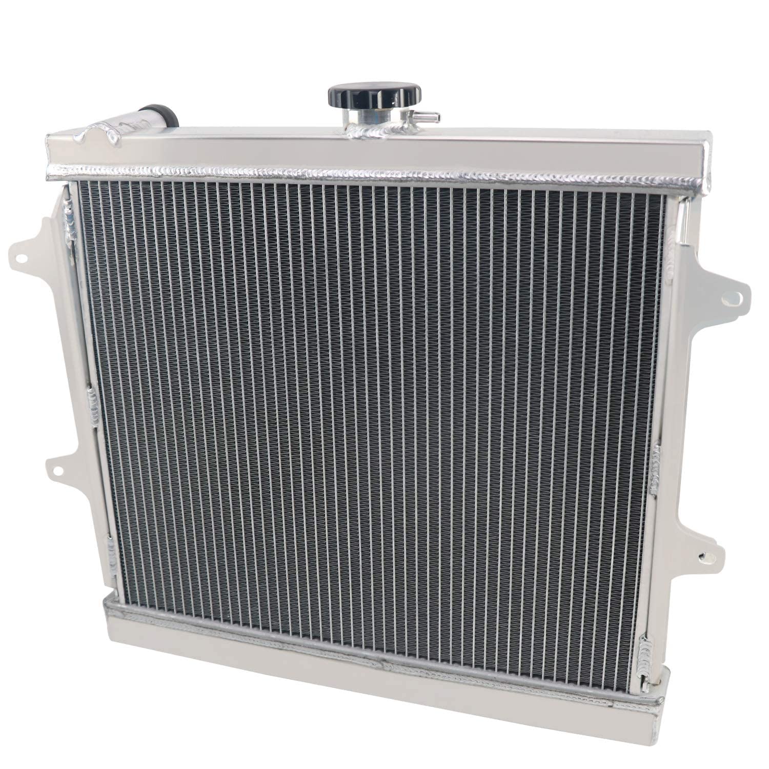 High-Performance Aluminum Radiator for 1984-1995 Toyota 4Runner & Pickup 2.4L L4 Gas/Diesel Engine - 3 Row All-Aluminum Cooling System with Shroud & Fan Relay Kit - Perfect for Off-Roading, Towing & Extreme Weather Conditions