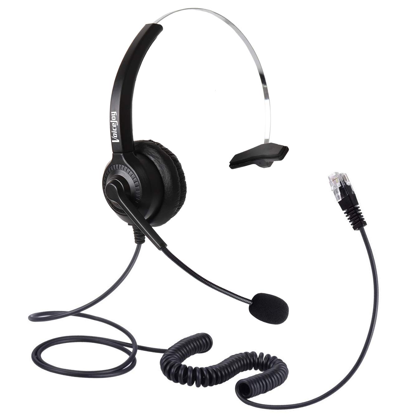 Professional Mono Call Center Headset with Noise-Canceling Mic - Compatible with Cisco IP Phones 7940-7970 & Plantronics M10/MX10 - Perfect for Office, Customer Service & Remote Work