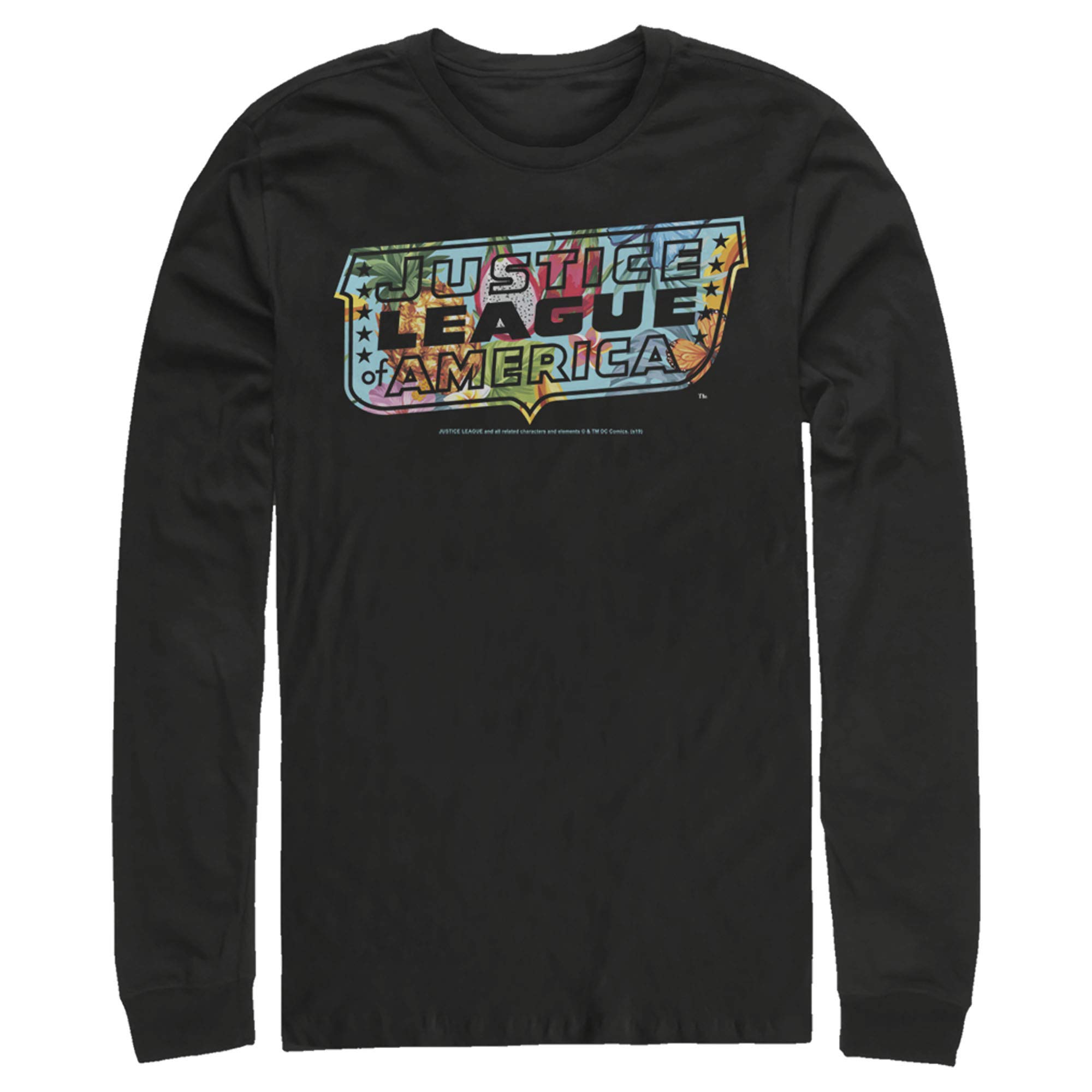 Justice League Dragon Fruit Logo Men's Long Sleeve Shirt - Superhero Graphic Tee for Casual Wear & Cosplay
