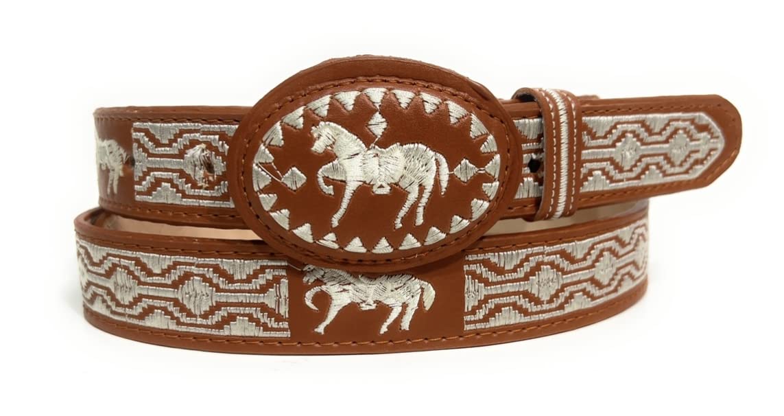 Kids Charro Belt for Boys - Embroidered Western Cowboy Belt (Cinto Vaquero) - Adjustable Toddler Belt for Parties, Rodeos & Mexican Fiesta Outfits